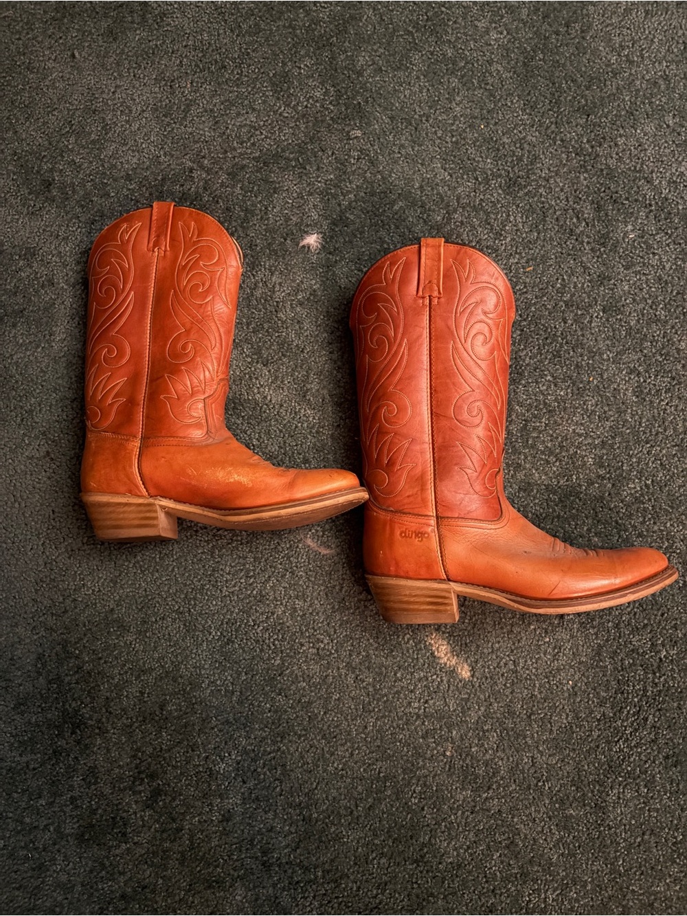 Vintage ACME Dingo Cowboy Boots Women’s 10D Tan Leather Western Floral USA 7732 - Picture 6 of 8
